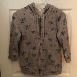 3/4 sleeve floral print Caslon sweatshirt